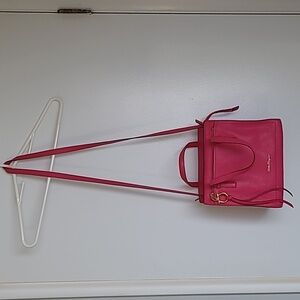 Salvatore Ferragamo pink purse like new with authentication solid leather